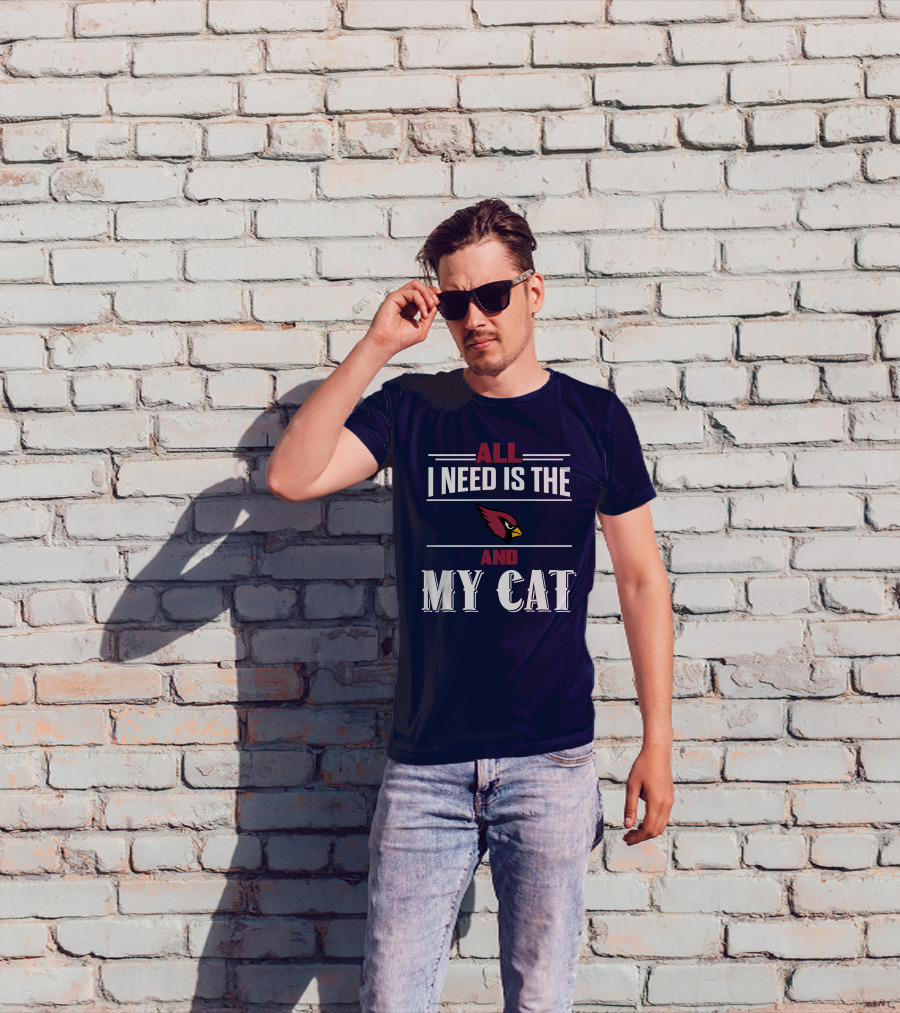 All I Need Is The Arizona Cardinals And My Cat T-Shirt