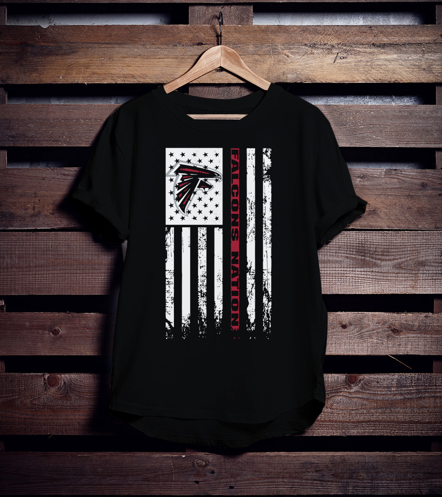 Falcons Nation Atlanta Falcons Logo Flag Stars And Stripes T-Shirt