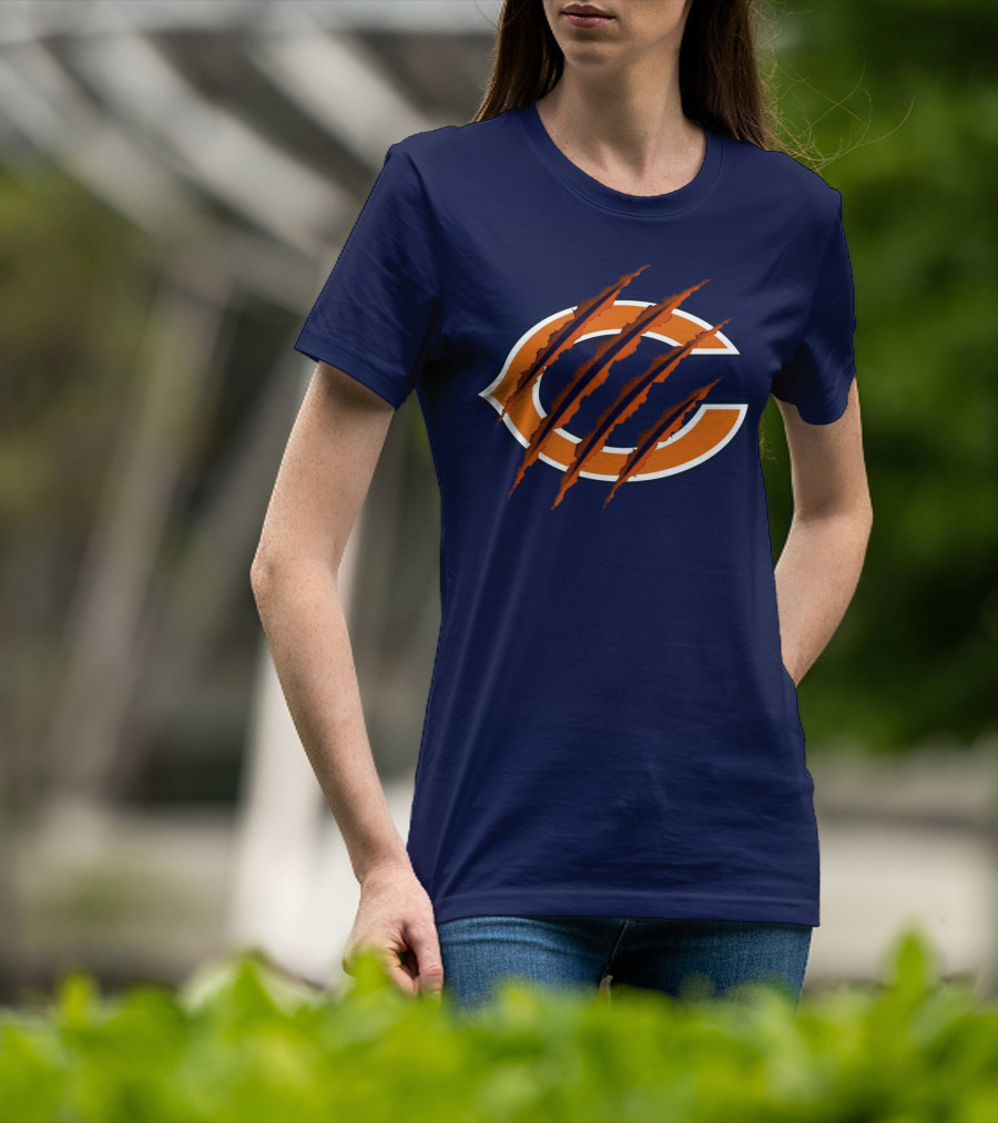 Chicago Bears C Logo With Claw Marks T-Shirt