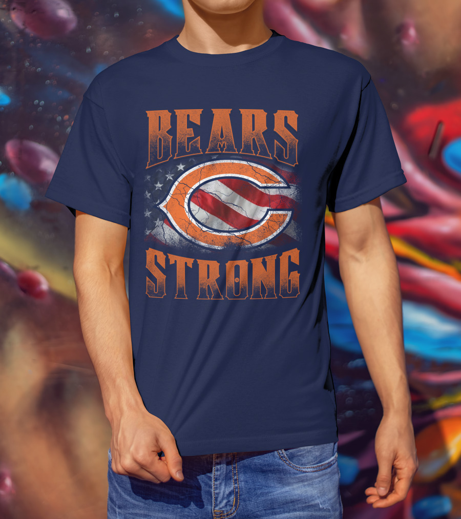 Bears Strong American Flag Chicago Bears T-Shirt