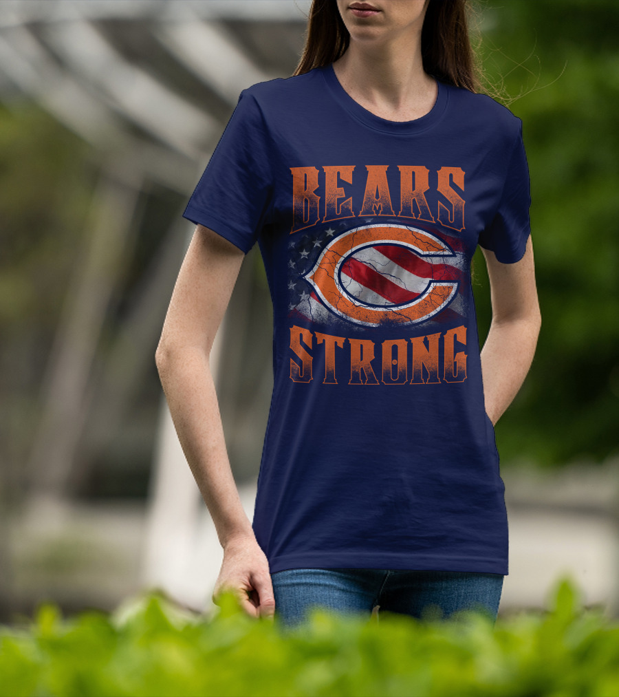 Bears Strong American Flag Chicago Bears T-Shirt