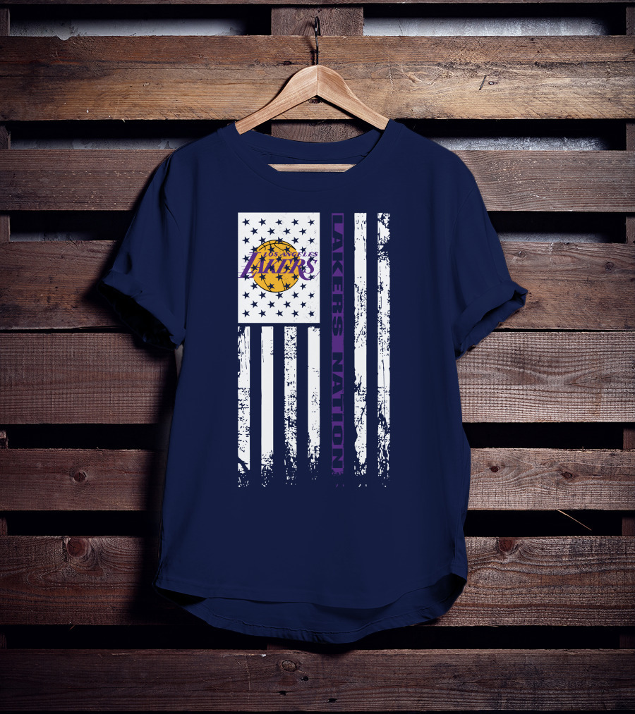 Los Angeles Lakers Nation Flag Stars Stripes T-Shirt