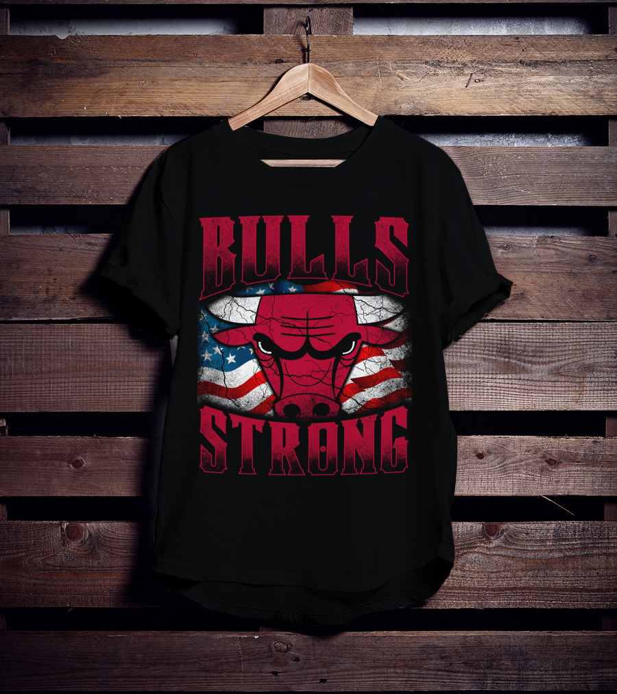 Bulls Strong American Flag Chicago Bulls T-Shirt