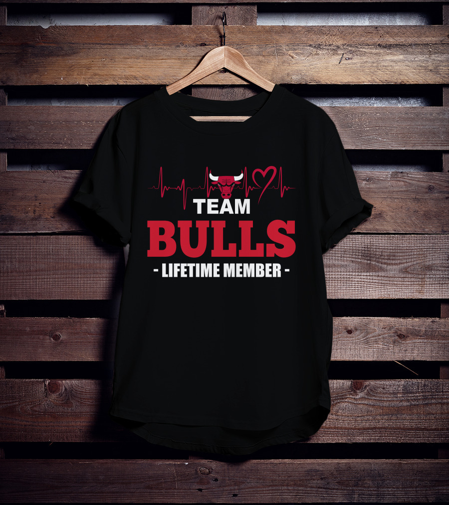 Team Bulls Lifetime Member Heartbeat Chicago Bulls T-Shirt
