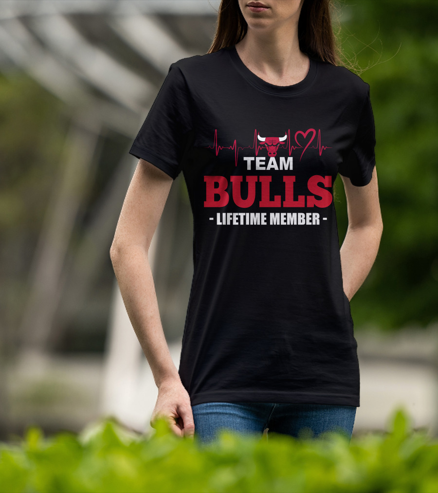 Team Bulls Lifetime Member Heartbeat Chicago Bulls T-Shirt