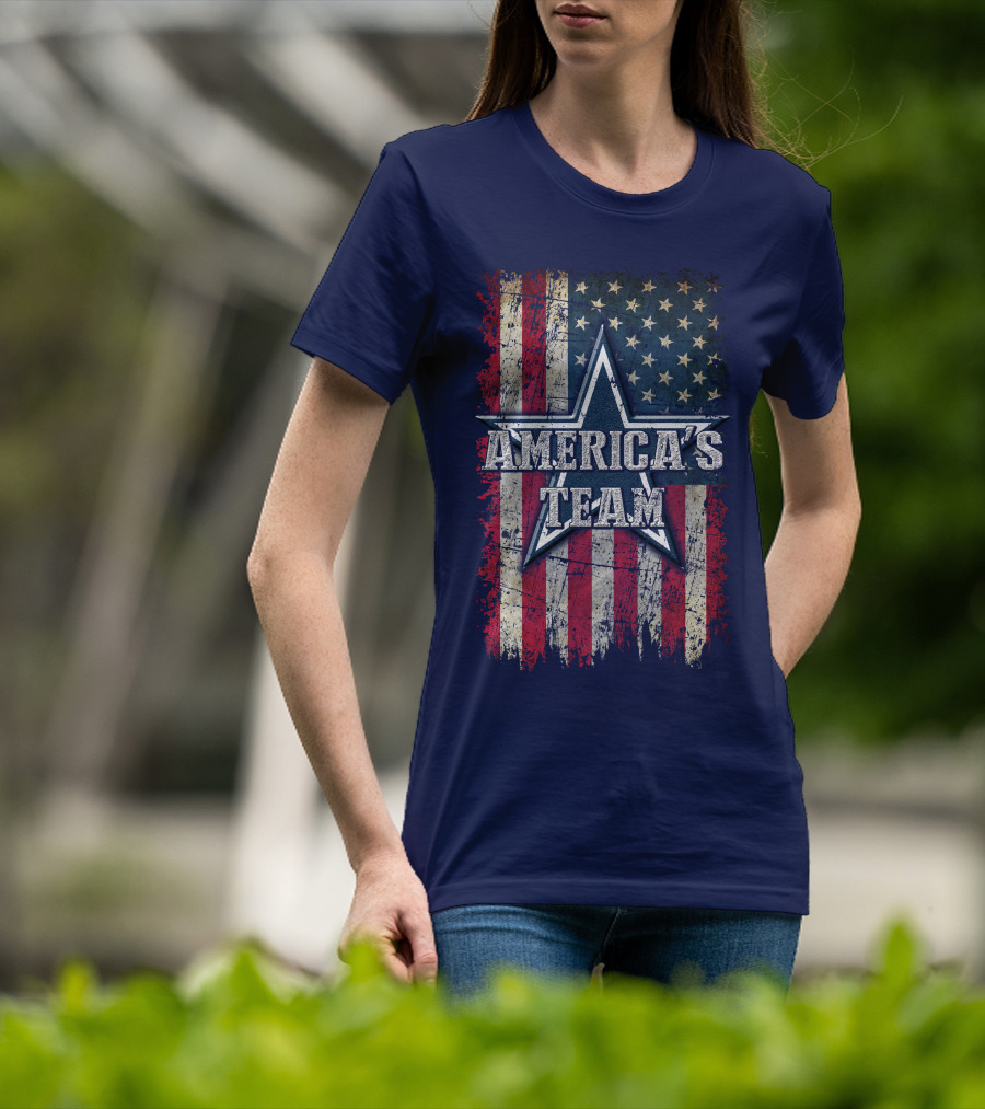 America's Team Dallas Cowboys Usa Flag Star T-Shirt