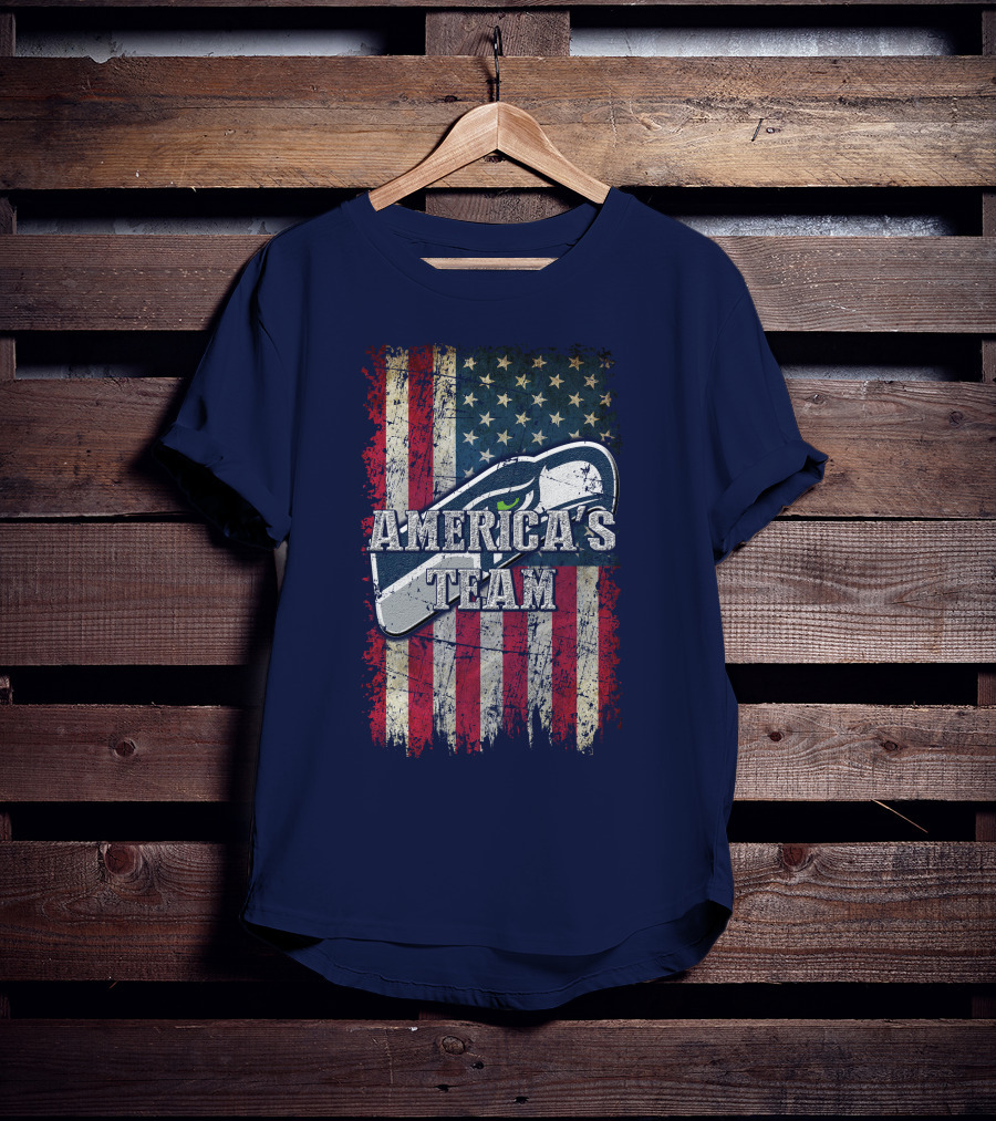 Seattle Seahawks America's Team Flag T-Shirt