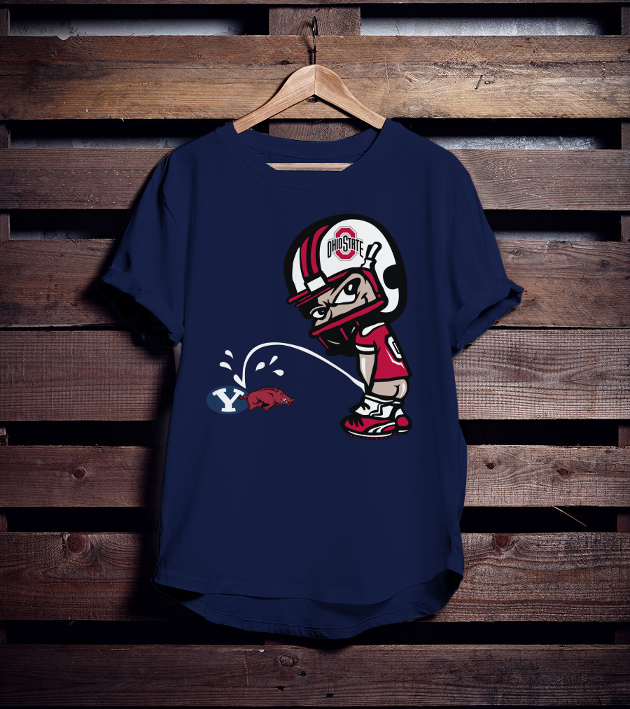 Ohio State Buckeyes Mascot Helmet Arkansas Razorbacks Byu Football Rivalry T-Shirt