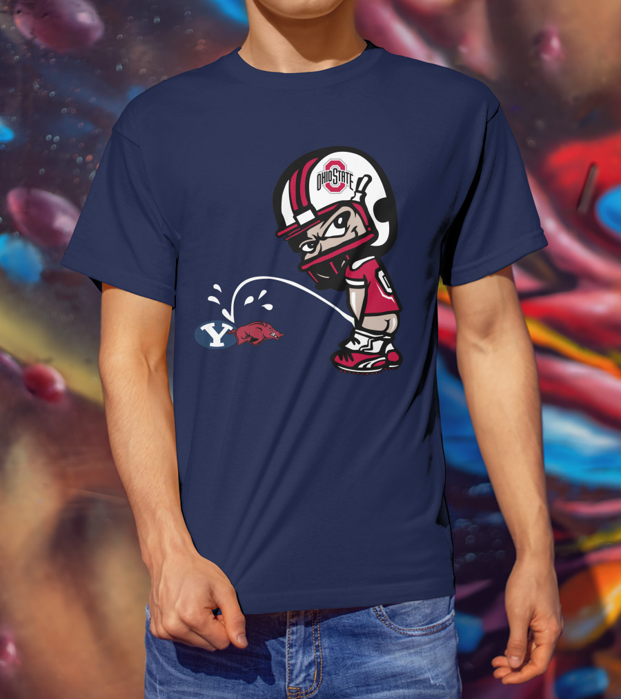 Ohio State Buckeyes Mascot Helmet Arkansas Razorbacks Byu Football Rivalry T-Shirt