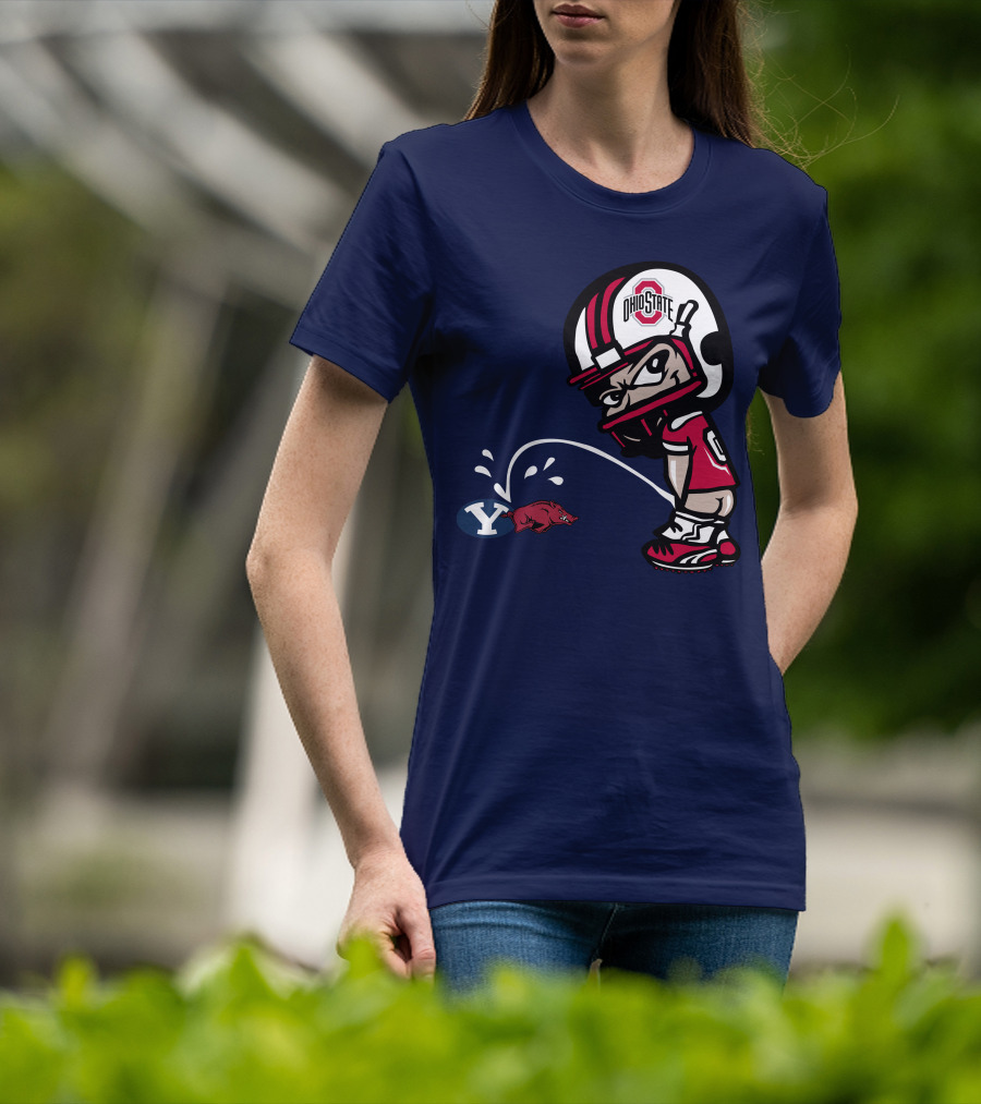Ohio State Buckeyes Mascot Helmet Arkansas Razorbacks Byu Football Rivalry T-Shirt