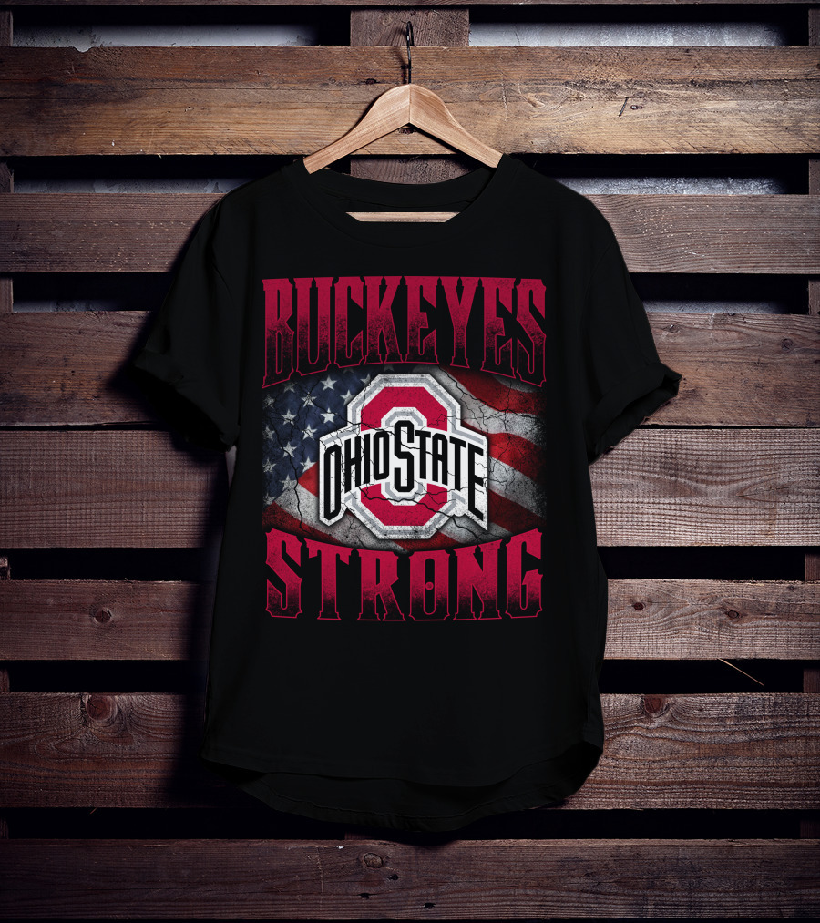 Buckeyes Strong Ohio State American Flag T-Shirt
