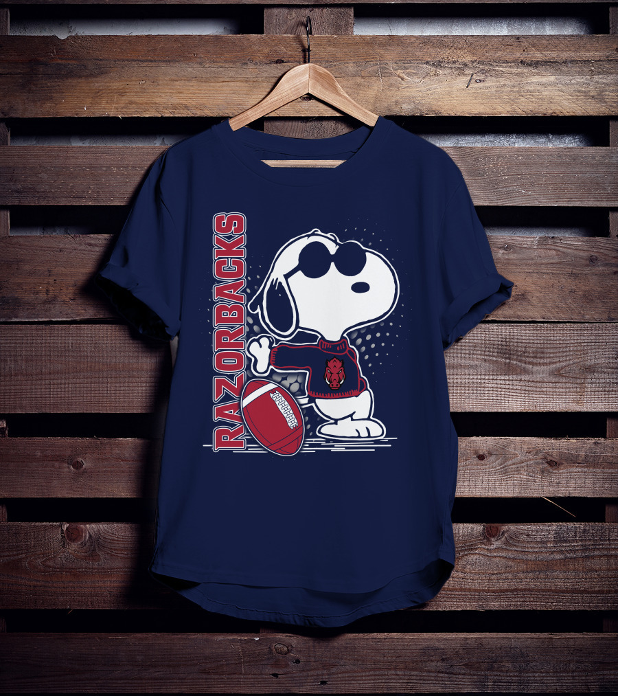Razorbacks Snoopy Football T-Shirt