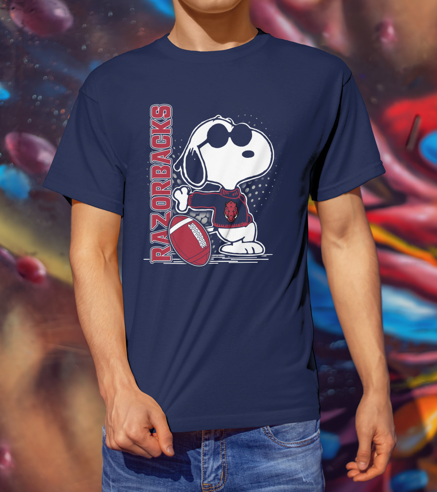 Razorbacks Snoopy Football T-Shirt