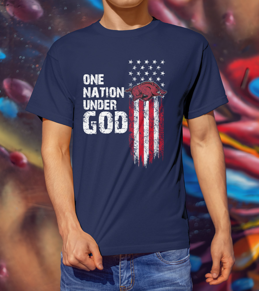 One Nation Under God Arkansas Razorbacks T-Shirt