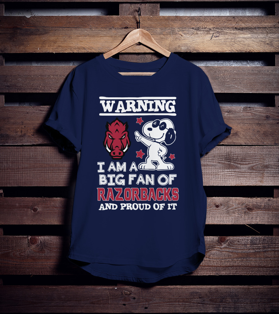 Warning I Am A Big Fan Of Razorbacks And Proud Of It T-Shirt