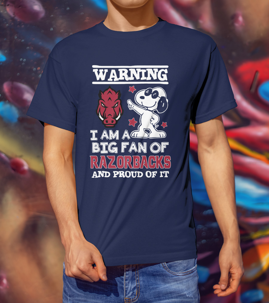 Warning I Am A Big Fan Of Razorbacks And Proud Of It T-Shirt