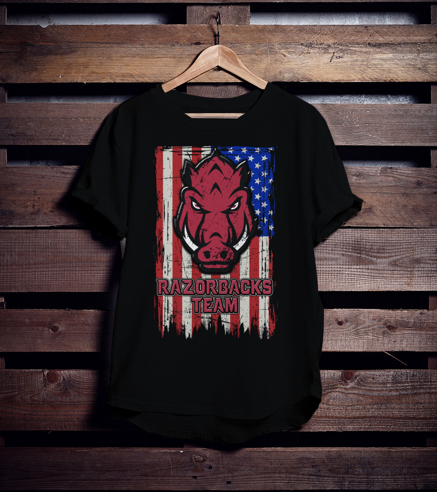 Razorbacks Team Arkansas Flag T-Shirt