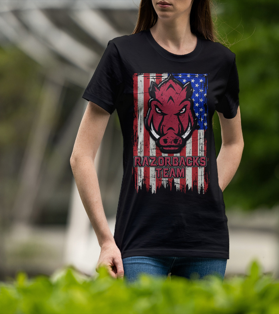 Razorbacks Team Arkansas Flag T-Shirt