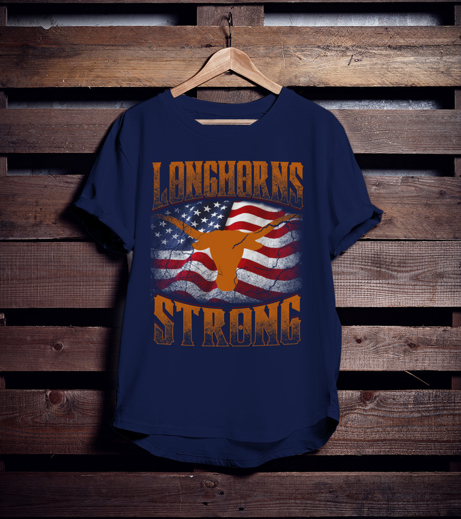 Longhorns Strong American Flag T-Shirt