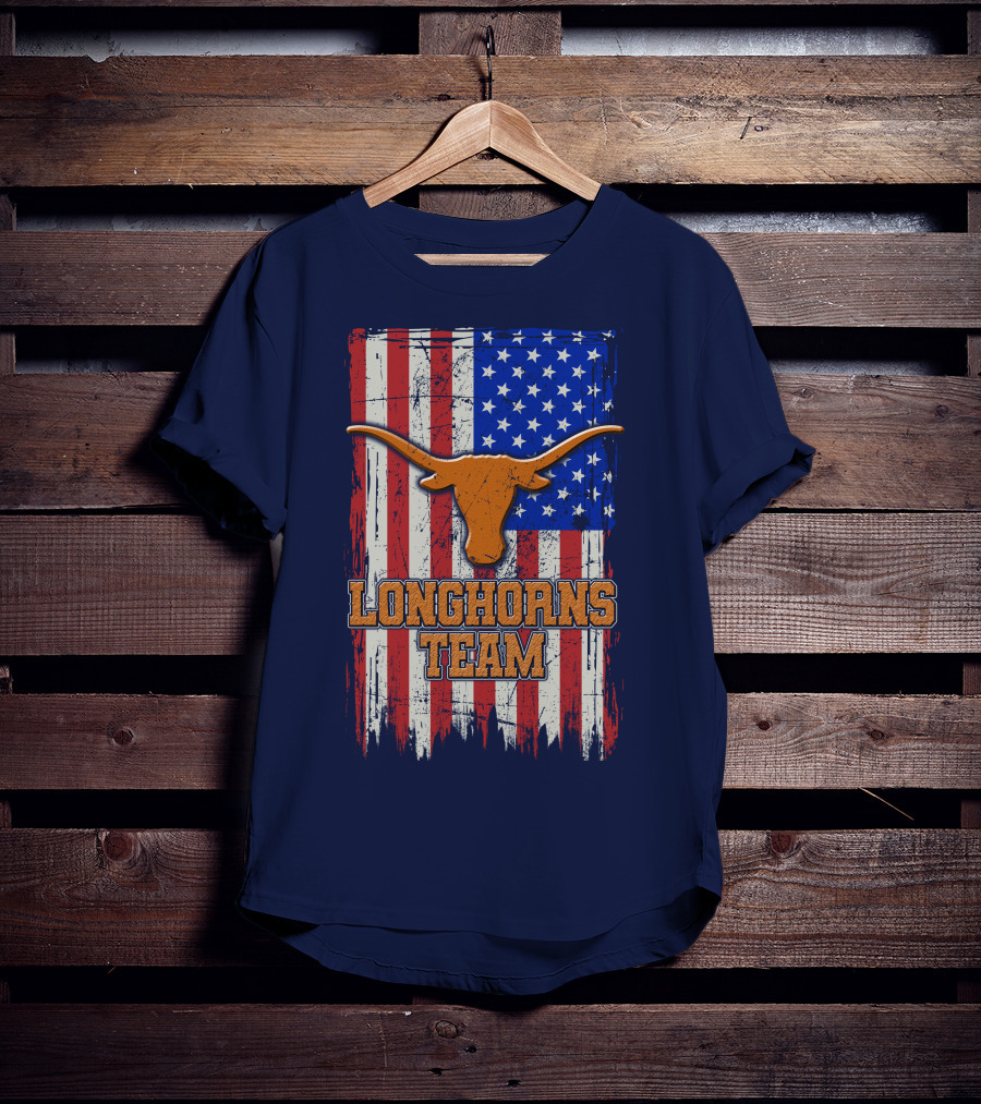 Longhorns Team American Flag T-Shirt