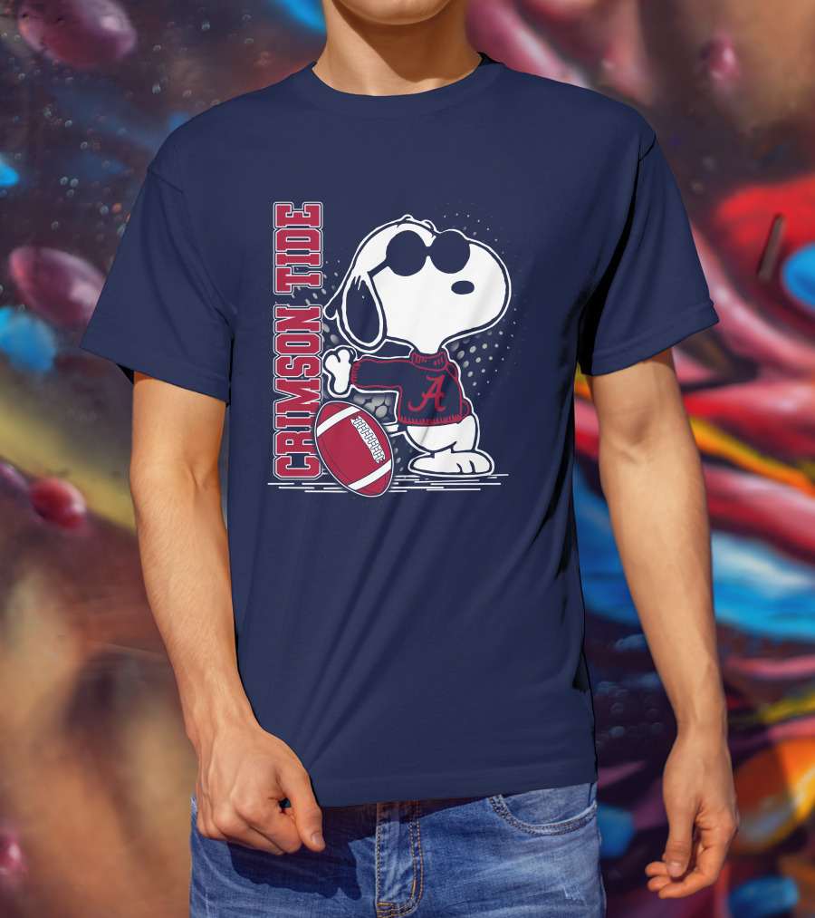 Crimson Tide Alabama Snoopy Football T-Shirt