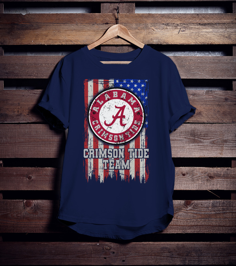 Alabama Crimson Tide Team Flag Usa T-Shirt