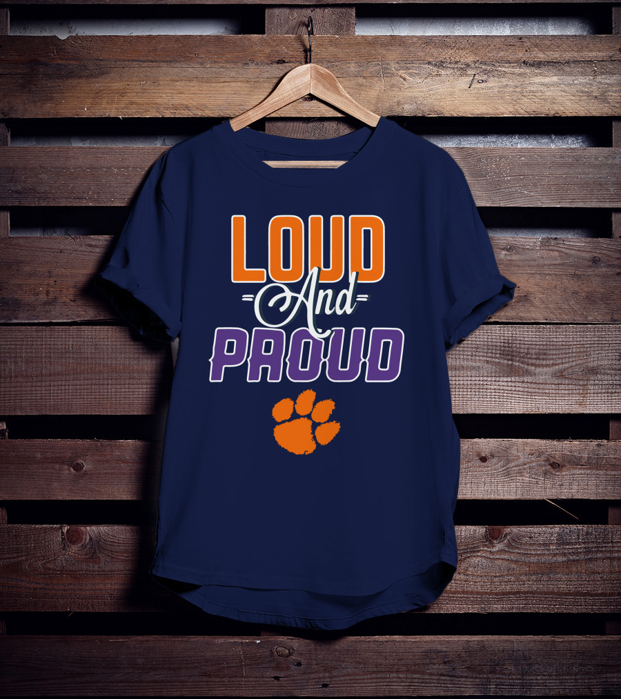 Loud And Proud Clemson Tigers Paw Print T-Shirt