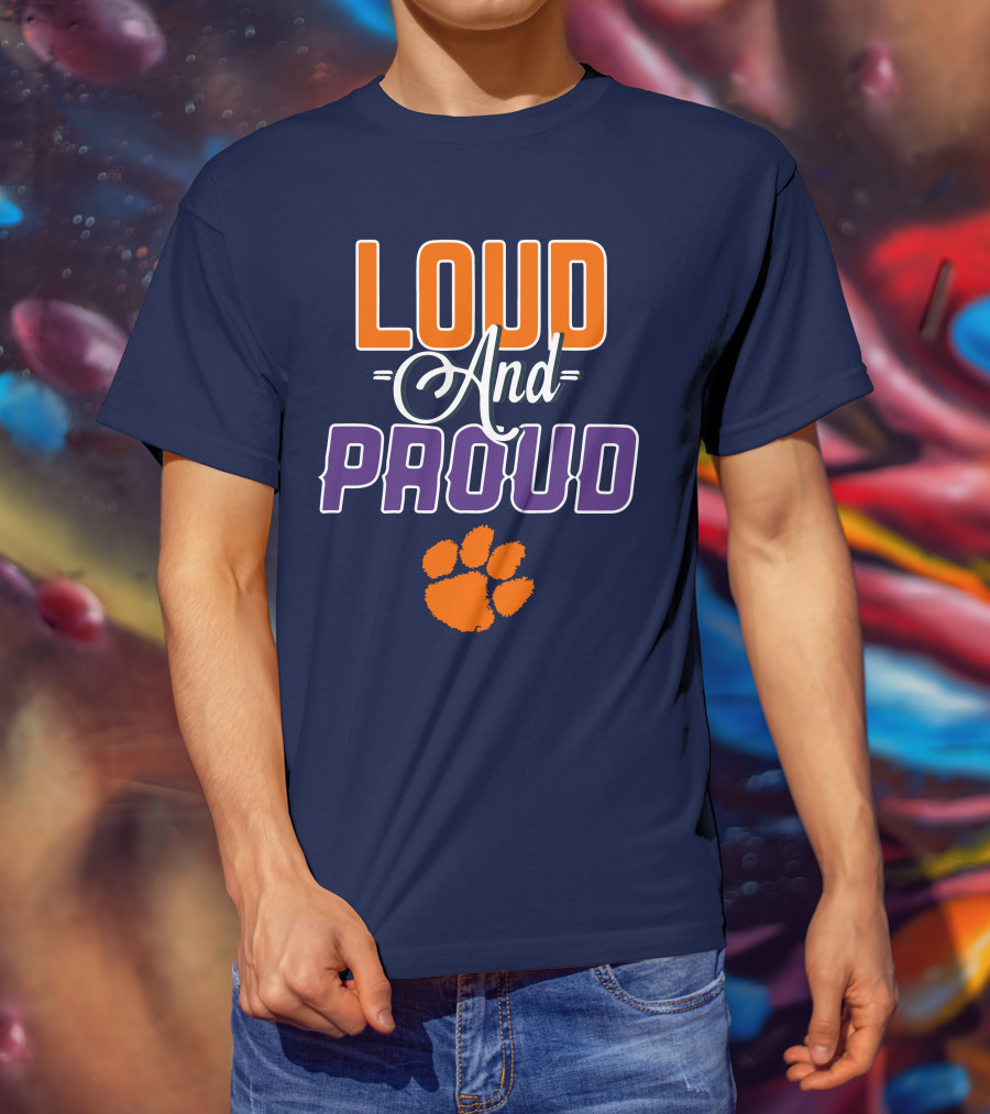 Loud And Proud Clemson Tigers Paw Print T-Shirt