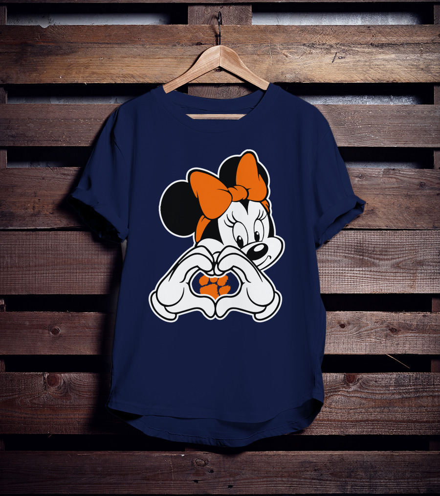 Clemson Tigers Minnie Mouse Heart Paw T-Shirt