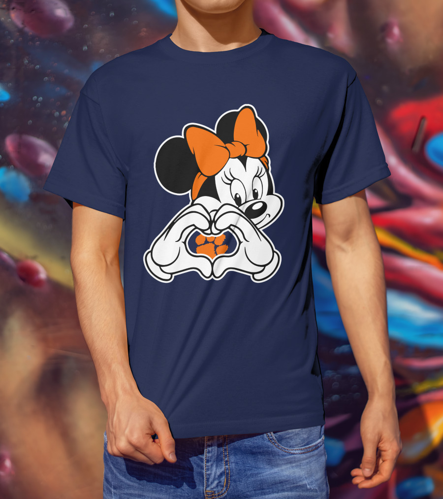 Clemson Tigers Minnie Mouse Heart Paw T-Shirt
