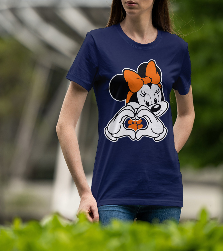 Clemson Tigers Minnie Mouse Heart Paw T-Shirt