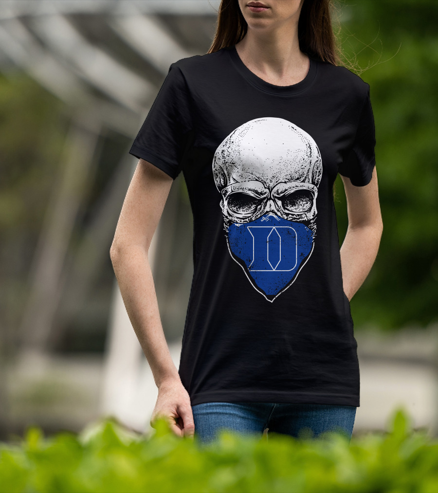 Duke Blue Devils D Logo Skull T-Shirt