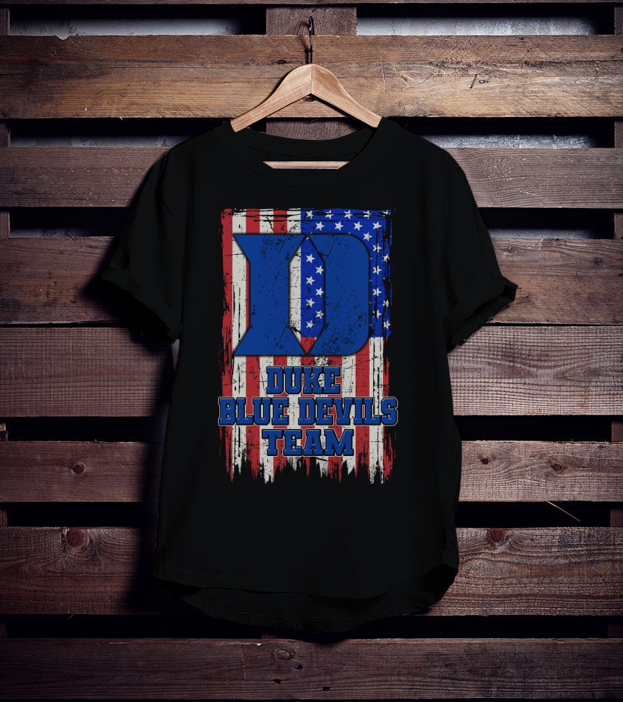 Duke Blue Devils Team Usa Flag D T-Shirt