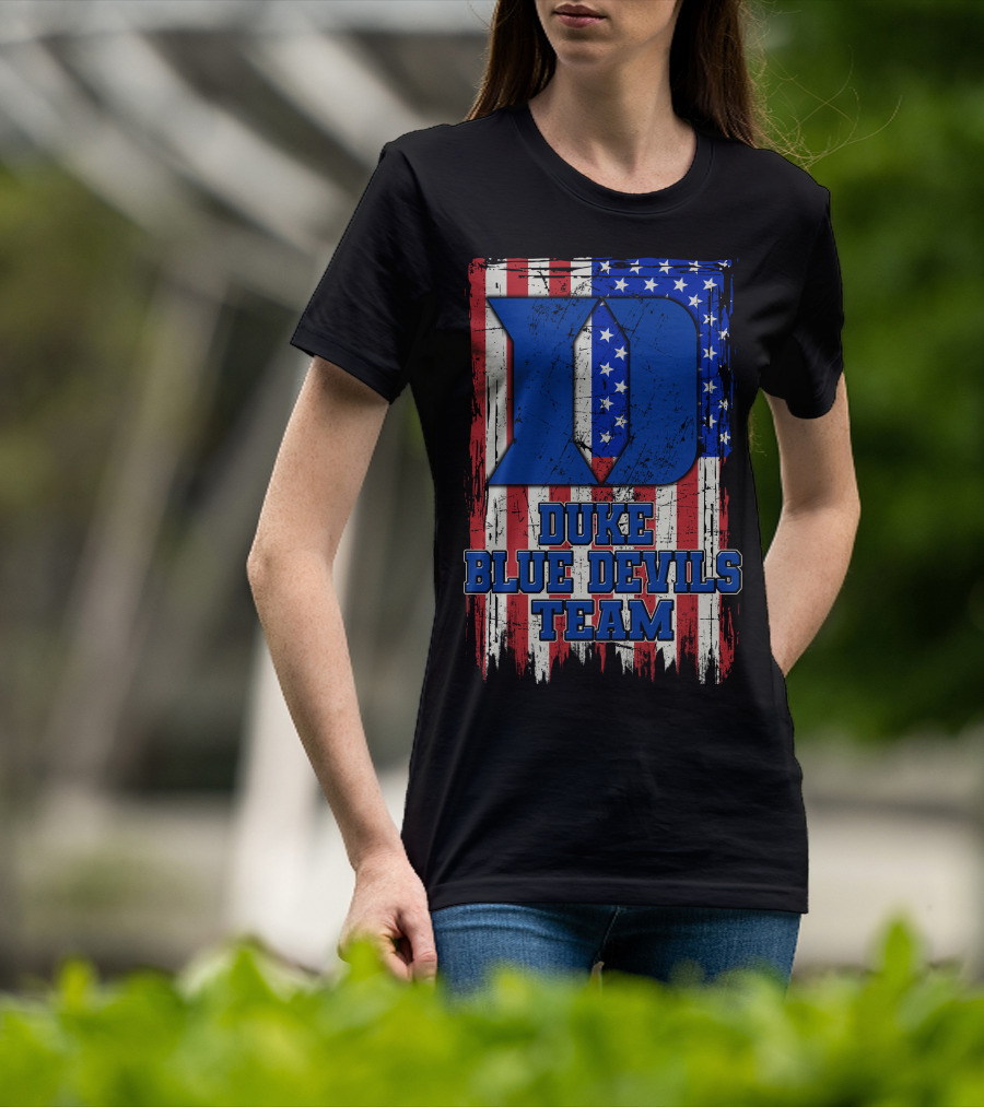 Duke Blue Devils Team Usa Flag D T-Shirt