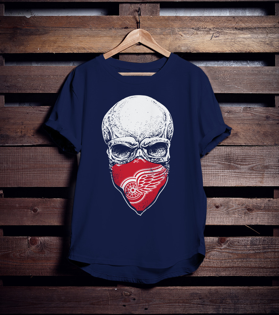 Detroit Redwings Skull Logo Bandana T-Shirt