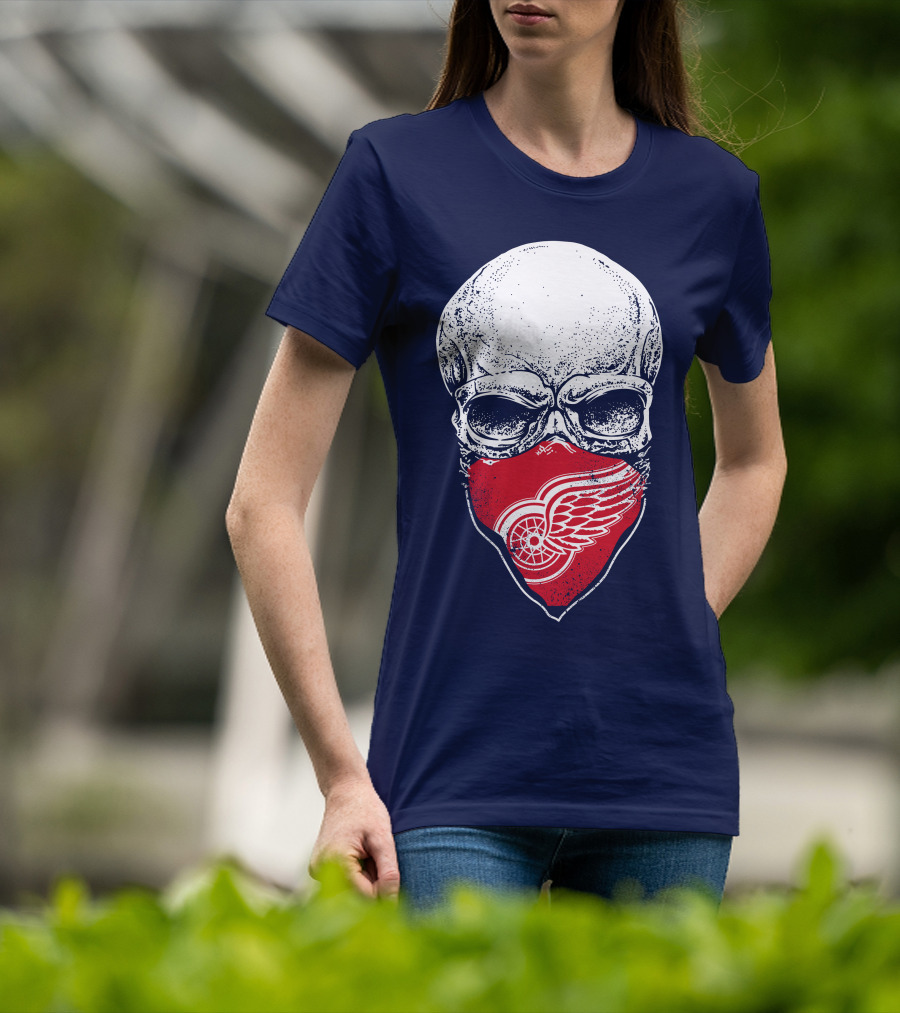 Detroit Redwings Skull Logo Bandana T-Shirt