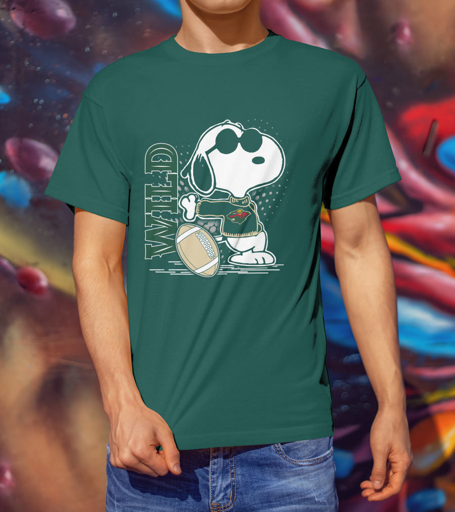 Minnesota Wild Snoopy Sports Icon Cozy Sweater Football T-Shirt