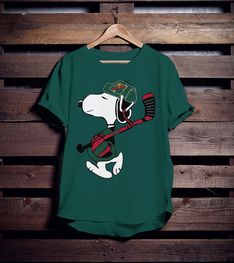Snoopy Minnesota Wild Hockey Nhl Team Spirit T-Shirt