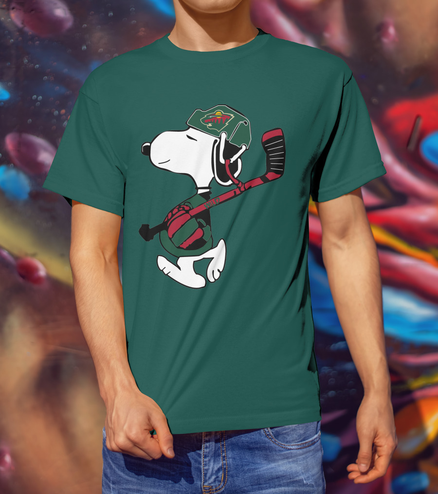 Snoopy Minnesota Wild Hockey Nhl Team Spirit T-Shirt