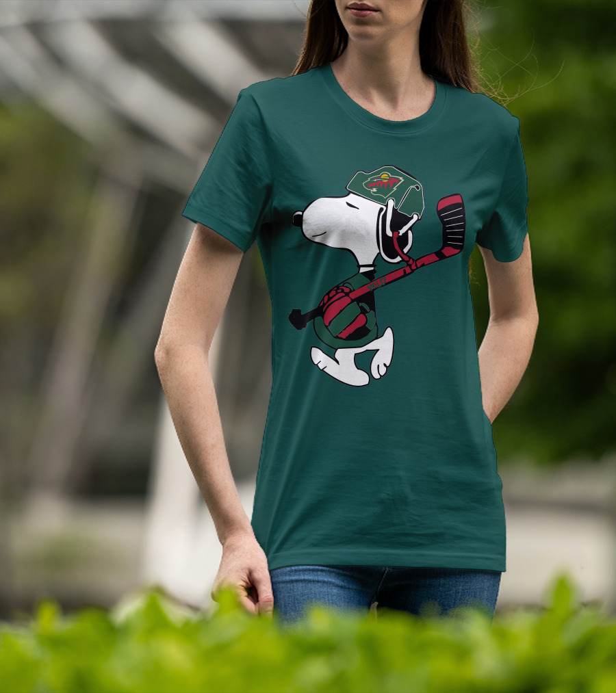 Snoopy Minnesota Wild Hockey Nhl Team Spirit T-Shirt