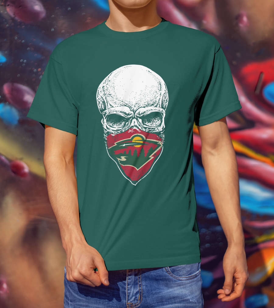Minnesota Wild Skull Logo Bandana T-Shirt