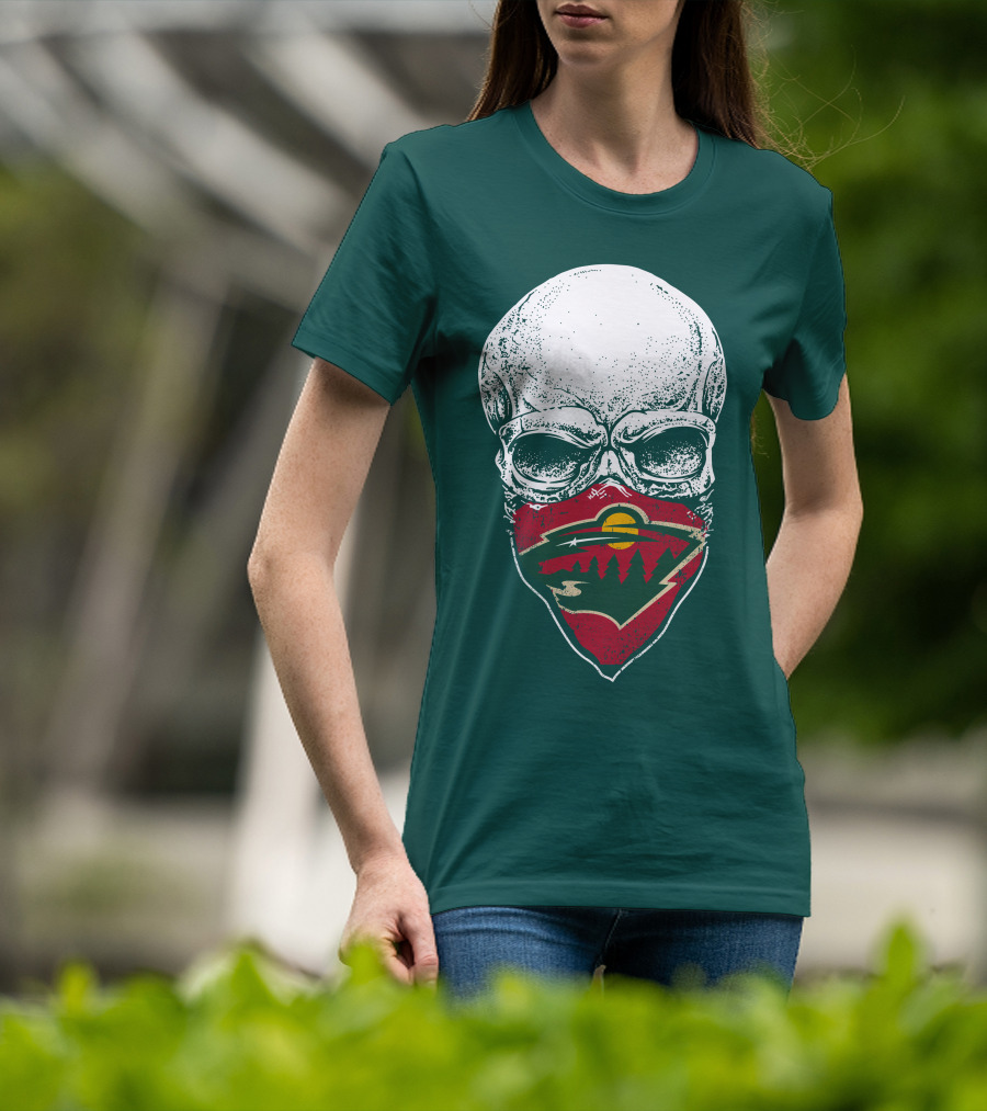 Minnesota Wild Skull Logo Bandana T-Shirt