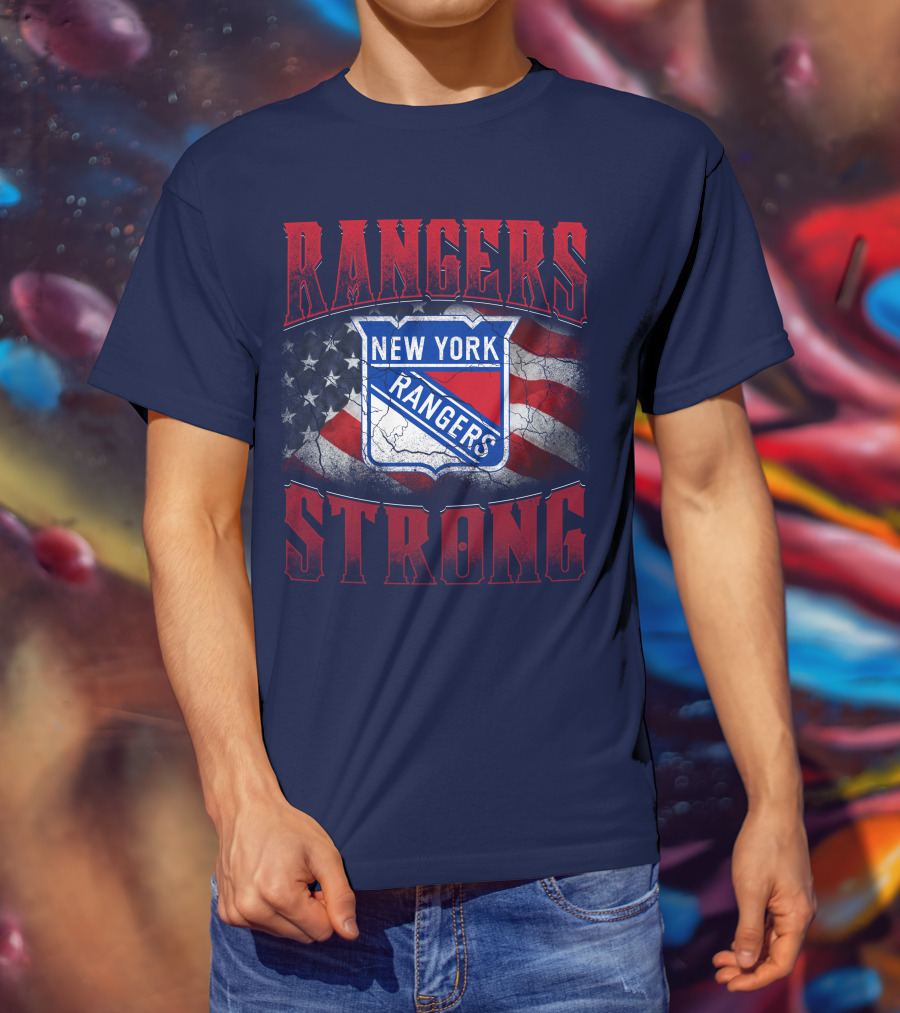 Rangers Strong New York American Flag T-Shirt