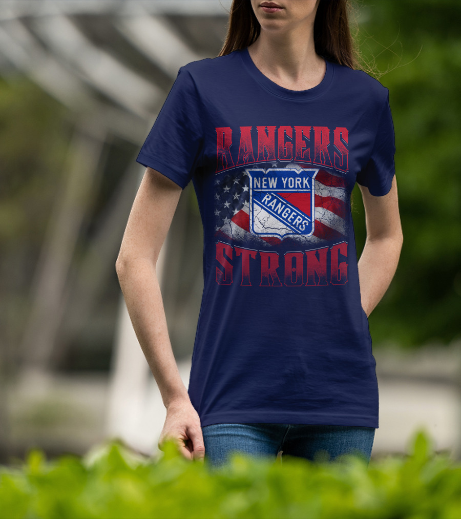 Rangers Strong New York American Flag T-Shirt