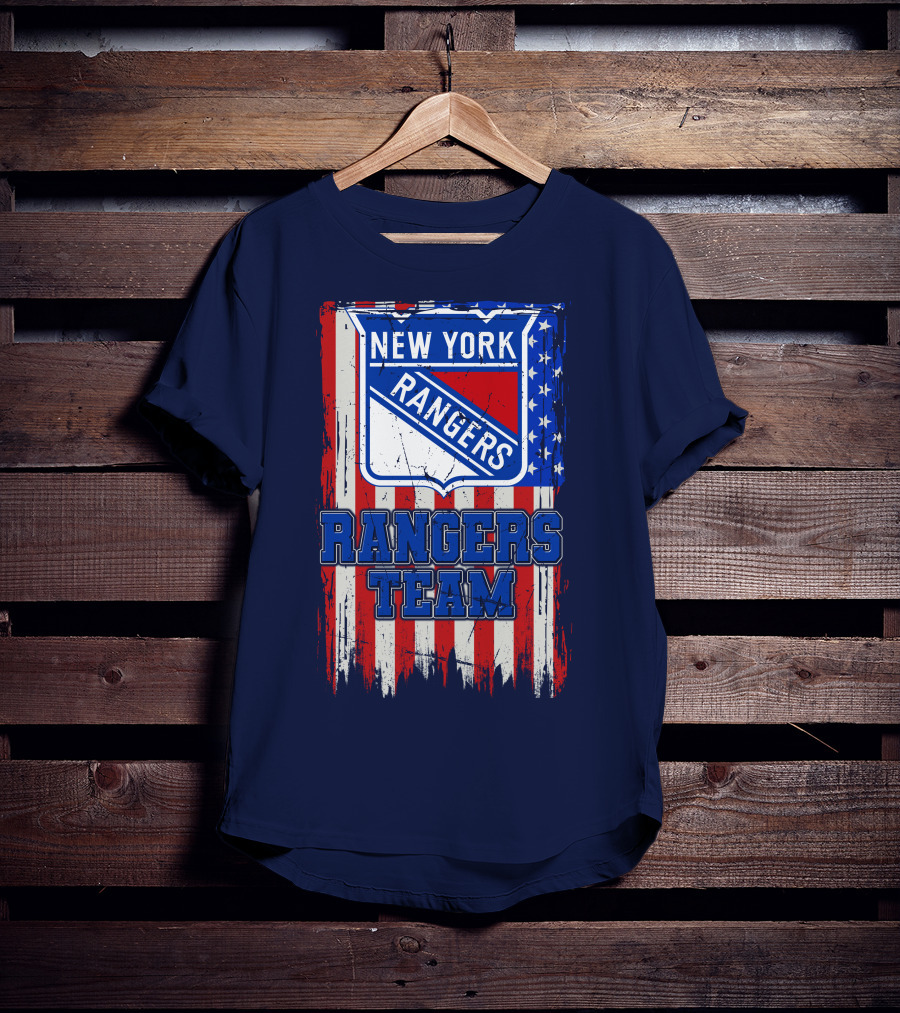 New York Rangers Team American Flag Style T-Shirt