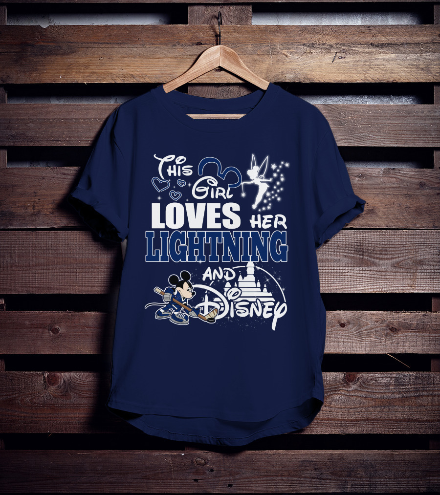 This Girl Loves Her Tampa Bay Lightning And Disney T-Shirt
