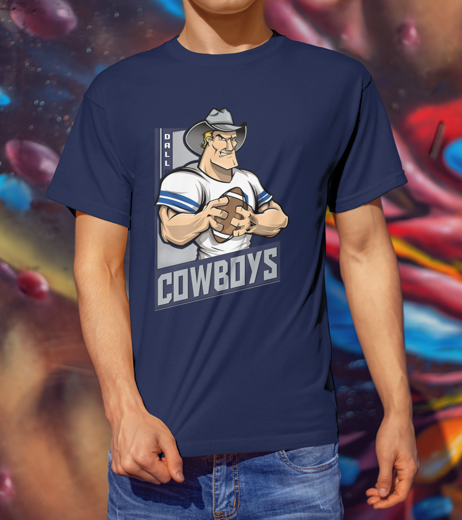 Dallas Cowboys Football Cartoon Character T-Shirt
