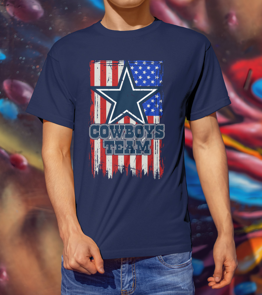Cowboys Team Usa Flag Star T-Shirt