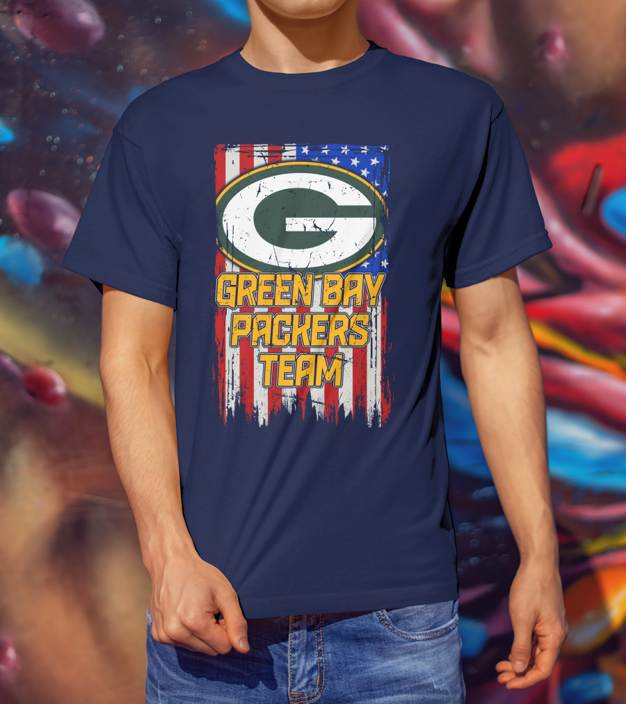 Green Bay Packers Team Flag T-Shirt