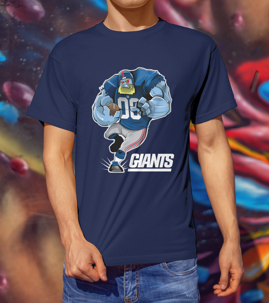 New York Giants Giants 98 Football Player Cartoon T-Shirt